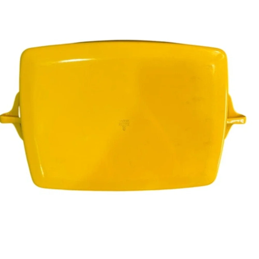 Vintage Dansk Kobenstyle Yellow Enamel Baking Pan France IHQ MCM 12.5x9.5 Decor